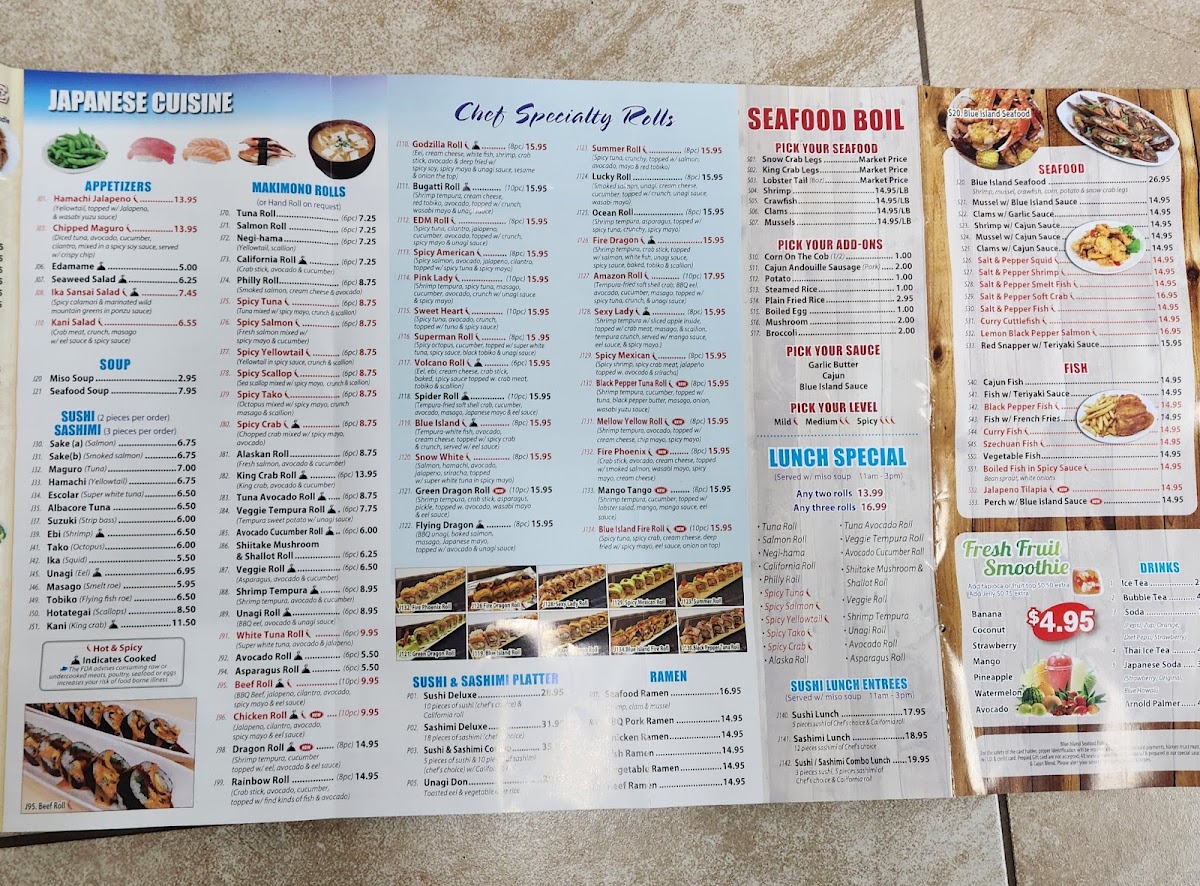 Blue Island Seafood Menu - Image 5